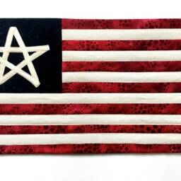 Flag Wall Hanging, Patriotic Fiber Art, Quilted Red White Blue Decor, 18-1/2' X 10-1/2 - thumbnail 3