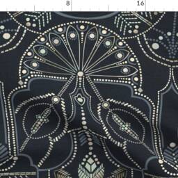 Art Deco Geometric Curtain Panel - 1920S Decorative Bead Retro Vintage Fan Flappers Custom Midnight By Ceciliamok - thumbnail 4