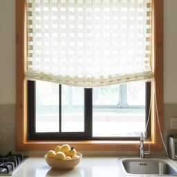 A Pair Of Natural Linen Blend Checkered Sheer Curtains , Caf?? Curtains, Tulle Curtains, Custom Made, Privacy Curtains, Any Size - thumbnail 4