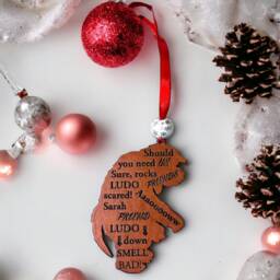 Orange Monster Wooden Christmas Tree Decoration - thumbnail 2