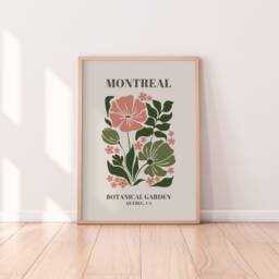 Montreal Botanical Garden Print - Retro Plant Print, Cute Art, Colourful Boho Lover Gift, Living Room, Bedroom Art - thumbnail 1