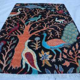 4x5 Ft Afghan Kazak A Tree Art Rug, Brand New Luxury Rug, Medallion Geometric Area Livingroom Accent Rug - thumbnail 2