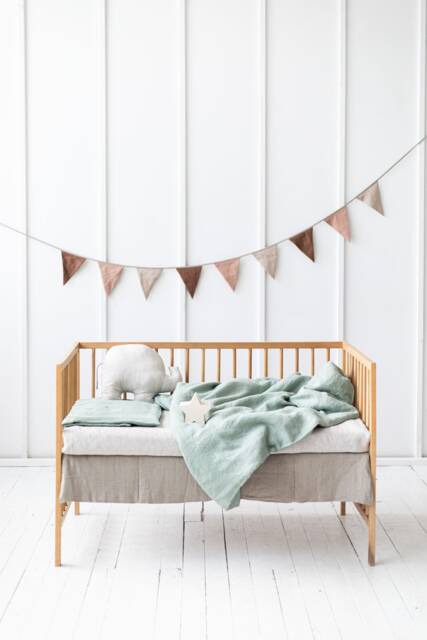 Linen Bedding For Newborn, Natural Girl & Boy, Sustainable Kids, Eco Friendly Duvet Cover Pillowcase - image 1