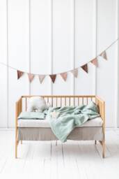 Linen Bedding For Newborn, Natural Girl & Boy, Sustainable Kids, Eco Friendly Duvet Cover Pillowcase - thumbnail 1