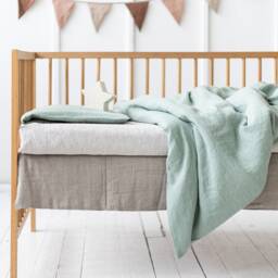 Linen Bedding For Newborn, Natural Girl & Boy, Sustainable Kids, Eco Friendly Duvet Cover Pillowcase - thumbnail 3