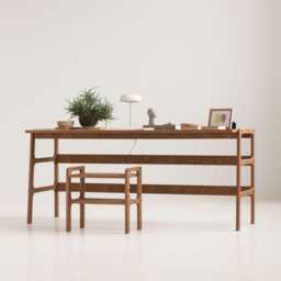 Desk With Drawer, Minimalist For Computer, Mid Century Modern Office, Modern Scandinavian Wooden - thumbnail 2