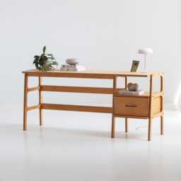 Desk With Drawer, Minimalist For Computer, Mid Century Modern Office, Modern Scandinavian Wooden