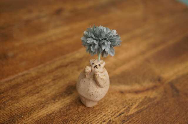Handmade Ceramic Mini Rabbit Flower Pot, Incense Holder, Vase, Desk Decorations - image 1