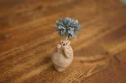 Handmade Ceramic Mini Rabbit Flower Pot, Incense Holder, Vase, Desk Decorations - thumbnail 1