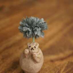Handmade Ceramic Mini Rabbit Flower Pot, Incense Holder, Vase, Desk Decorations - thumbnail 2