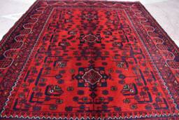 5x4 Bukhara Rug Handmade Afghan Wool Turkmen Rug - thumbnail 1