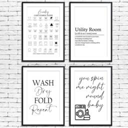 Funny Laundry/ Washing Prints - 9 Designs, 7 Sizes, Minimalist Wall Art Poster. Utility Room Pictures Home Gift, Typography Print - thumbnail 3