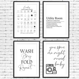 Funny Laundry/ Washing Prints - 9 Designs, 7 Sizes, Minimalist Wall Art Poster. Utility Room Pictures Home Gift, Typography Print - thumbnail 2
