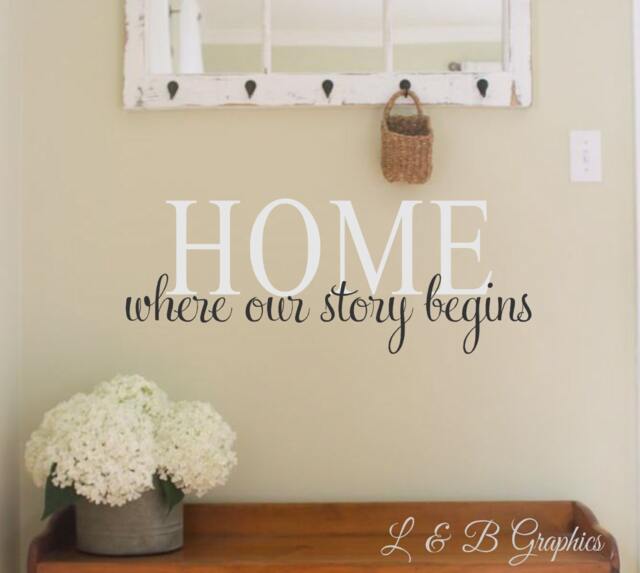 Home Where Our Story Begins-Vinyl Wall Decal - Decal Decor Welcome Vinyl Art Entryway Family - image 1