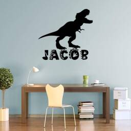 Personalized T-Rex Dinosaur Wall Decals For Boys & Girls Rooms - Custom Name Stickers Children's Room D??cor Home Improvement Dp2 - thumbnail 3