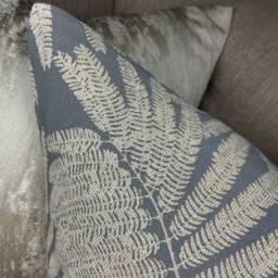 Harlequin Espinilo Fabric, Smoke Grey Metallic Silver Cushion Cover, Shimmer Leaf Palm Design Made in UK Double Sided High Quality - thumbnail 3