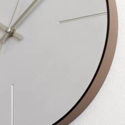 Grey Concrete Wall Clock Modern Minimalist With Faux Leather Strap - thumbnail 4