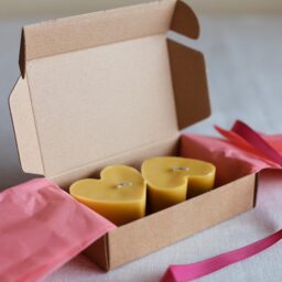 Set Of 2 Beeswax Heart Candles - 100% Pure Beeswax Handcrafted Candles Gift For Her Valentines Day Gift Candle Box Idea - thumbnail 2