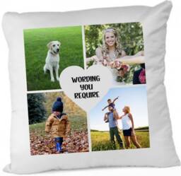 Personalised Photo Cushion Cover Pillow Case Custom Gift With 4 Pics, Gift For Her, Him, Cover - thumbnail 1