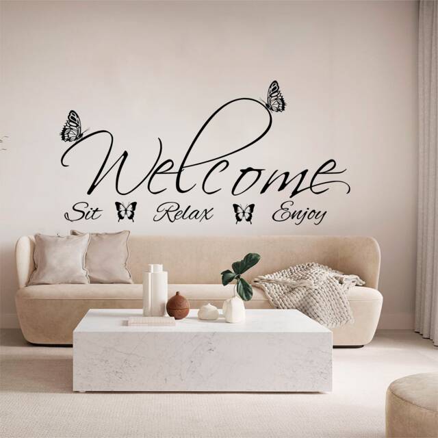 Welcome, Come, Relax - 0187, Wall Art Decal, Transfer, Mural, Sticker, 75 Colours, 5 Sizes, Interior Or Exterior Use , Easy To Apply - image 1