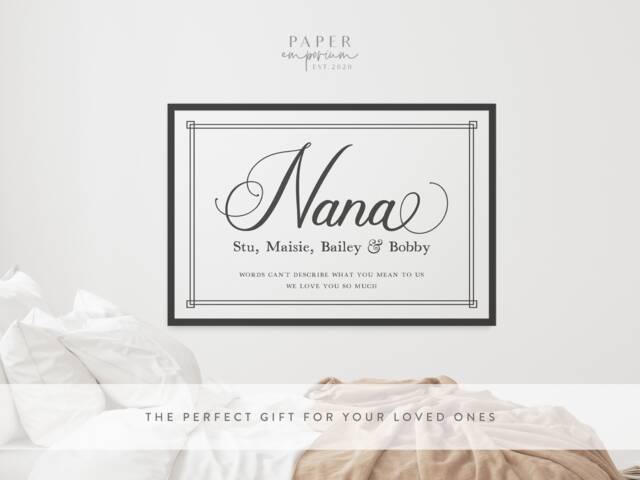 Custom Nan & Grandad Wall Print Gift, Customised, Fathers Day Print, Family Poster, D??cor For Grandparents, Special Father #324 - image 1