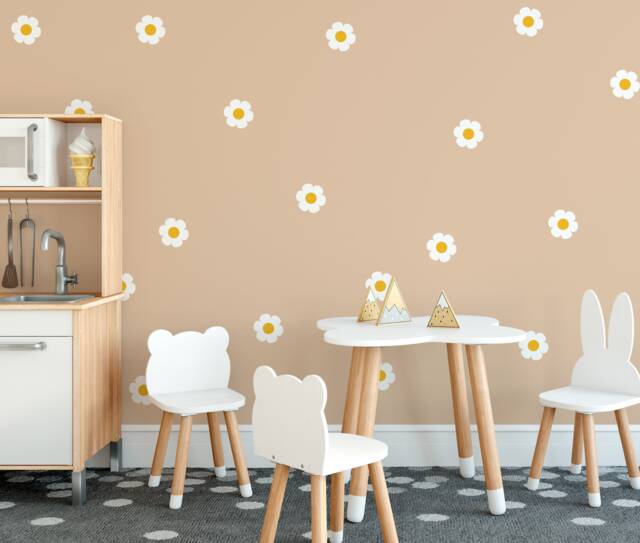 52 Daisies Daisy Wall Decal Stickers, Art, Nursery Stickers For Kids Bedrooms - image 1