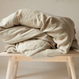 Beige Linen Duvet Cover, Washed Bedding, Natural Comforter Cover Queen King California Sizes - thumbnail 2