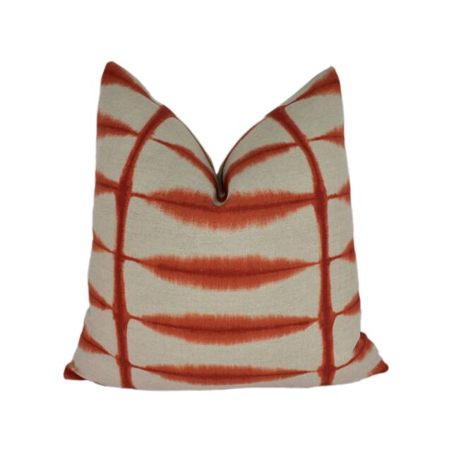Scion - Shibori Chilli/Linen Ancient Japanese Technique Cushion Cover Handmade Throw Pillow Designer Home Decor - image 1