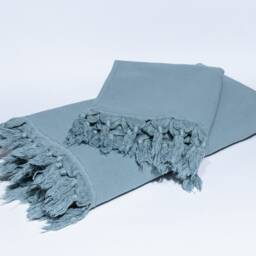 Blue Cotton Towel Set, Turkish Bath Hand Personalized Towel, Terry Emroidered Peshtemal - thumbnail 2