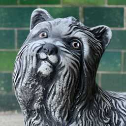 Concrete Yorkie Dog Figure Garden Statue Cement Puppy Sculpture Outdoor Memorial Decor Handmade Pet Patio Ornament Art - thumbnail 2