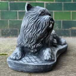Concrete Yorkie Dog Figure Garden Statue Cement Puppy Sculpture Outdoor Memorial Decor Handmade Pet Patio Ornament Art - thumbnail 4