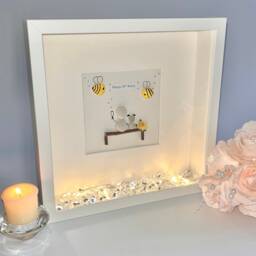 Friends Pet Lover Special Birthday Personalised Pebble Art Frame Picture Friendship Dog Love Her Gift 25Th 30Th 40Th - thumbnail 1