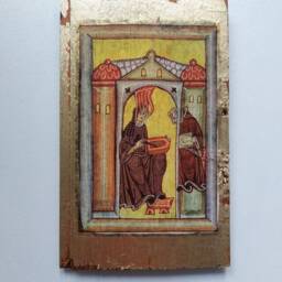 Hildegard Of Bingen Wood Art Receiving A Vision From Scivias - thumbnail 2