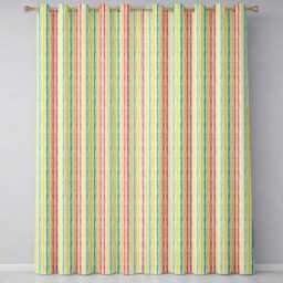 Muted Multicolour Vertical Stripe Texture Seamless Pattern Readymade Eyelet Ring Top Thermal 100% Blackout Curtains - thumbnail 2