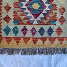 Handmade Afghan Chobi Kilim Runner Rug Wool Tribal Design - 9.6x2.10 Ft - thumbnail 2