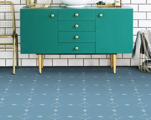 Wind Rose Motif Vinyl Flooring, Blue Art Floor, White Baby Shower Ideas, Minimalist Ideas For Work, Waterproof Material, Gift Her - image 1