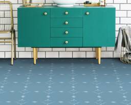 Wind Rose Motif Vinyl Flooring, Blue Art Floor, White Baby Shower Ideas, Minimalist Ideas For Work, Waterproof Material, Gift Her - thumbnail 1