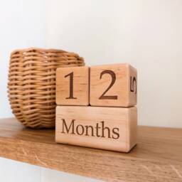 Baby Milestone Blocks - Natural Wood, Newborn Photo Prop - thumbnail 1