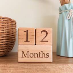 Baby Milestone Blocks - Natural Wood, Newborn Photo Prop - thumbnail 2