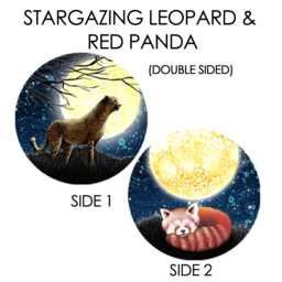 Hand-Painted Animal Christmas Ornament Leopard & Red Panda Tree Decor - thumbnail 1