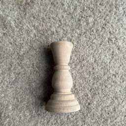 Glazed Ceramic Taper Candle Holder Neutral Rust Print, Wooden, Gold Metal - thumbnail 4