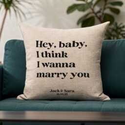 Song Lyrics Quote On Linen Cushion For 4Th Or 12Th Anniversary Gift, Custom First Dance Music Lyrics Printed - thumbnail 4