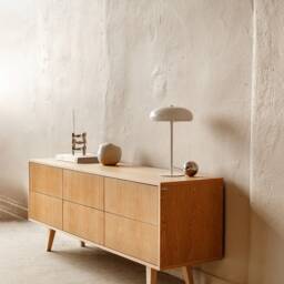 "Mid Century Sideboard, Tv Cabinet, Stand Oak Veneer 6 Drawers ""Crown" - thumbnail 3