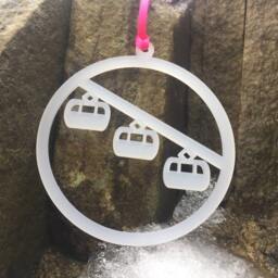 Cable Car Christmas Tree Decoration - Mountain Gondola Card Gifts Secret Santa- Skiing/Snowboarding - thumbnail 2