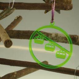 Cable Car Christmas Tree Decoration - Mountain Gondola Card Gifts Secret Santa- Skiing/Snowboarding - thumbnail 4