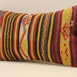 12x20 Kilim Pillow, Turkish Bohemian Handwoven Kilim, Boho Throw Handmade Lumbar 4Oef-595 - thumbnail 3