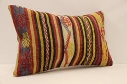 12x20 Kilim Pillow, Turkish Bohemian Handwoven Kilim, Boho Throw Handmade Lumbar 4Oef-595 - thumbnail 1