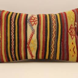 12x20 Kilim Pillow, Turkish Bohemian Handwoven Kilim, Boho Throw Handmade Lumbar 4Oef-595 - thumbnail 2