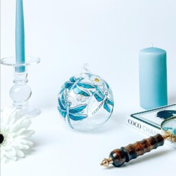 Dragonfly Glass Candle Holder Stain Hand Painted - thumbnail 4