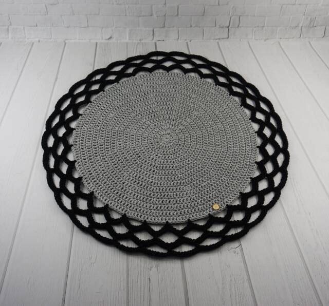 Handmade Crochet Cotton Rug Personalized Nursery Decor - image 1